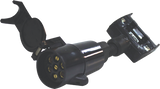 Trailer Adaptor - Flat 7 Pin Plug to Large Round 7 Pin Socket Blister