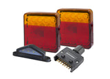 20 Series Left Hand LED Combo Trailer Lamp - Stop / Tail / Indicator with License Plate & Flat Trailer Plug (12V)