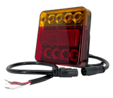 20 Series Right Hand LED Combo Trailer Lamp - Stop / Tail / Indicator / License Plate with Plug (10-30V)