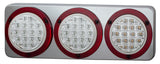 350 Series LED Combo Lamp Clear Lens - Stop / Tail / Indicator Chrome Base