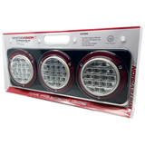 350 Series LED Combo Lamp Clear Lens - Stop / Tail / Indicator / Reverse Black Base Blister