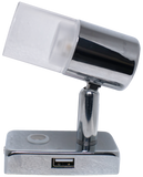 LED Crome Base Downlight Reading Light with USB Socket