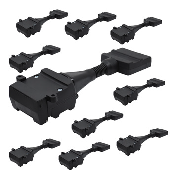 Trailer Adaptor - Flat 7 Pin Plug to Flat 12 Pin Socket Blister 10 Pack