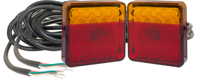 20 Series Left & Right Hand LED Combo Trailer Lamp Kit - Stop / Tail / Indicator / License Plate 9m Cable