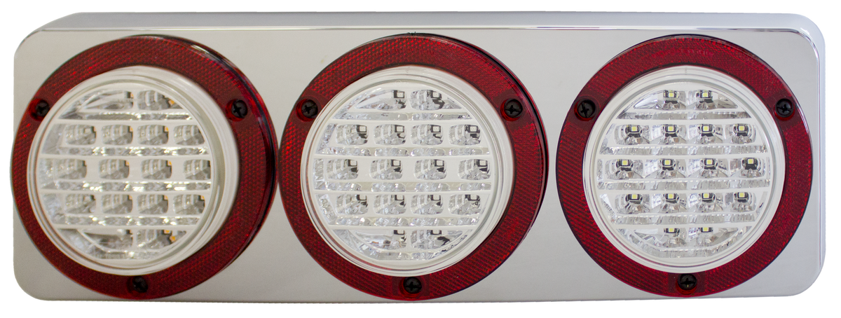 350 Series LED Combo Lamp - Stop / Tail / Indicator Chrome Base