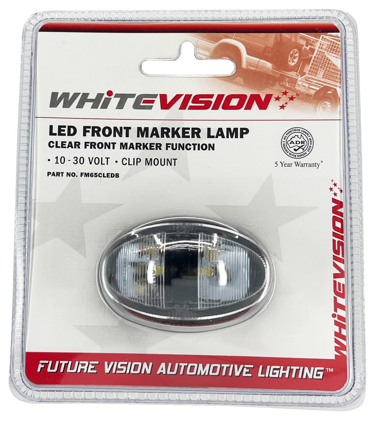 SM65 Series Clear Lens Front Clearance LED Marker Blister