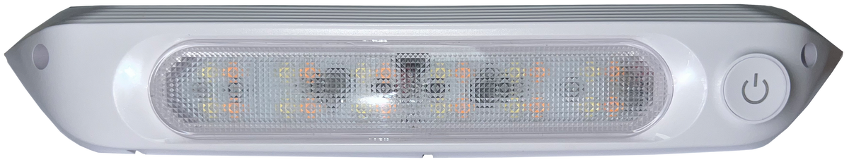 287 mm LED Awning Light with Amber Insect Repellant Mode, Switch, & White Base