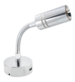 LED Chrome Base Goose Neck Reading Light with USB Socket