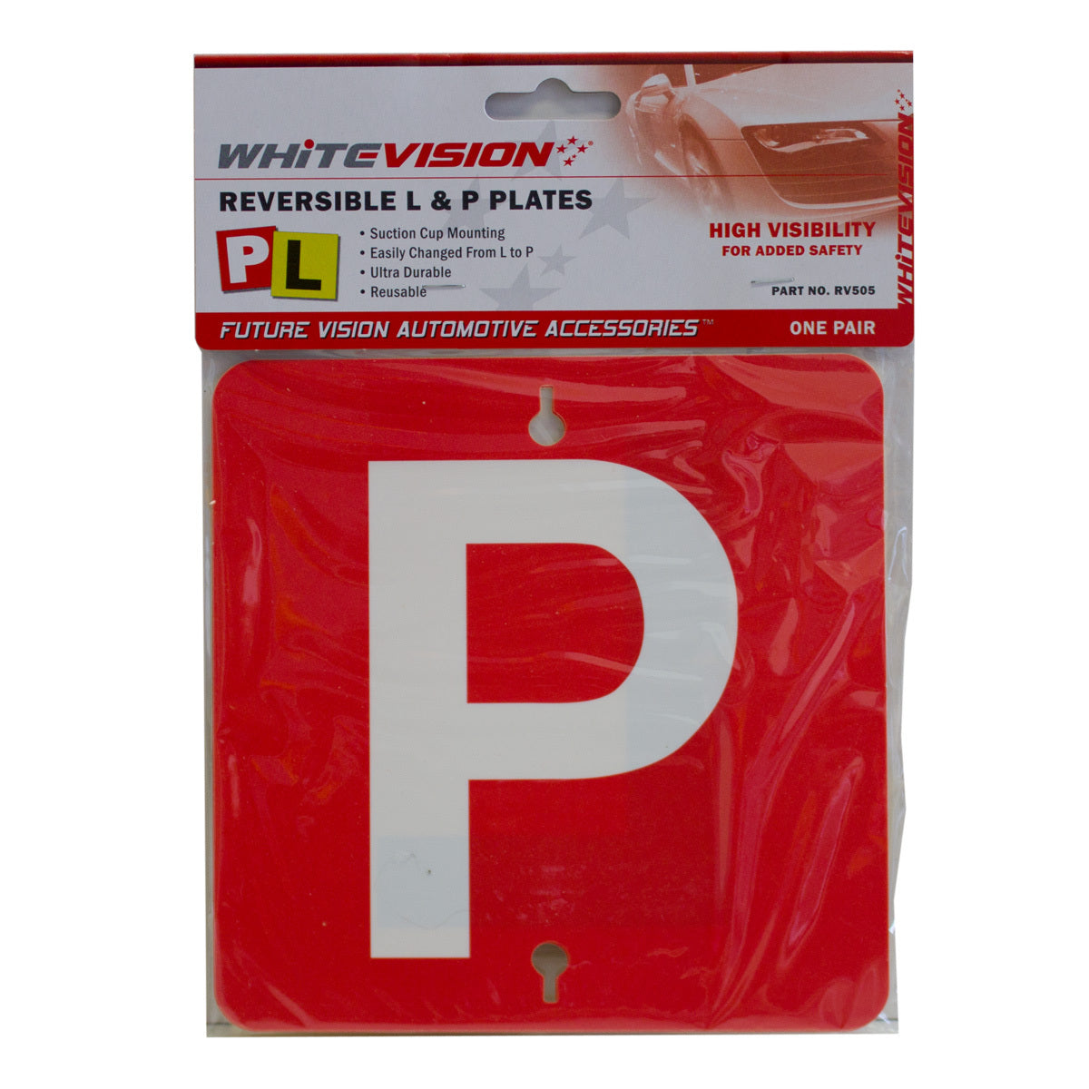 Reversible Black on Yellow & White on Red L & P Plate