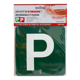 Reversible White on Green & White on Red P Plate