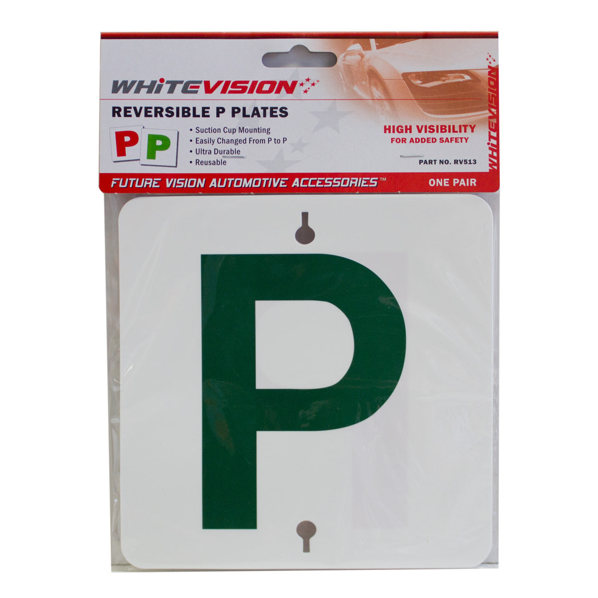Reversible Green on White & Red on White P Plate