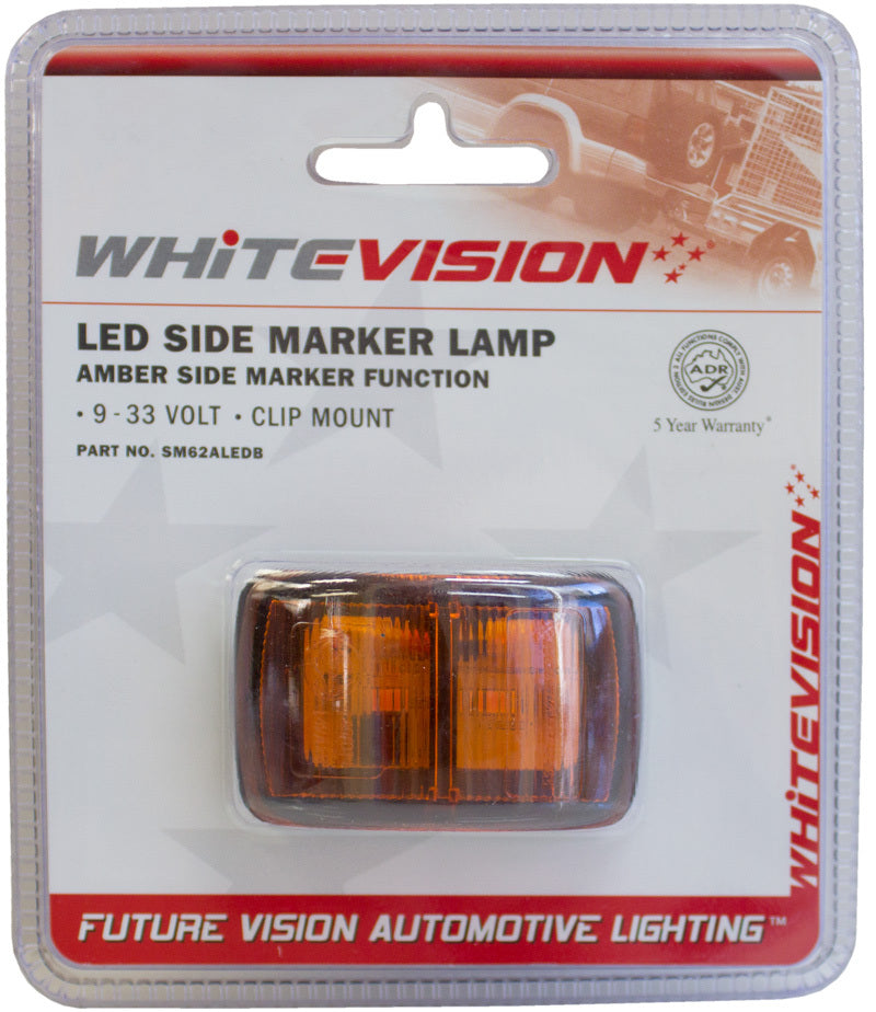 SM62 Series Amber Lens Side LED Marker Blister
