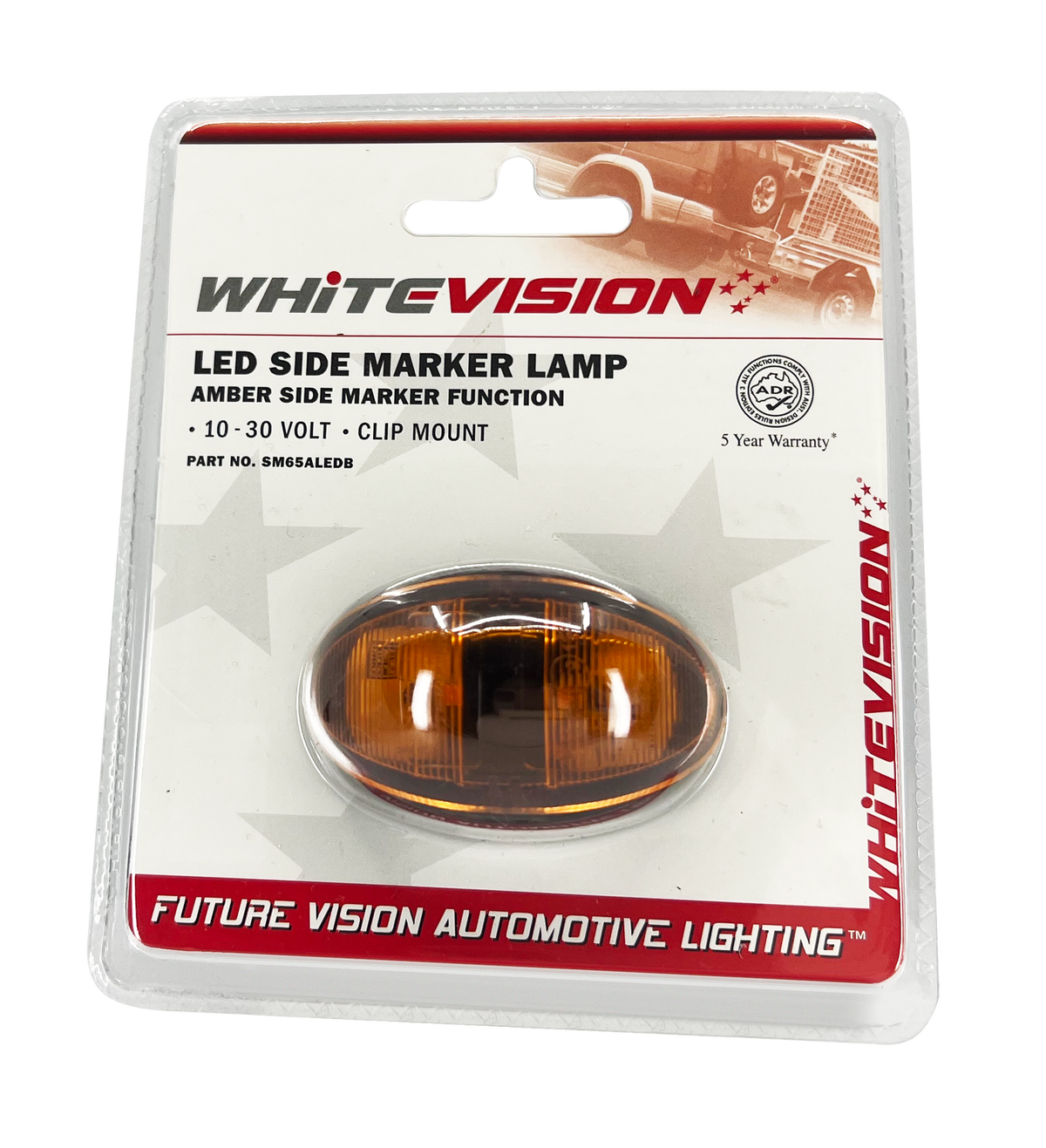 SM65 Series Amber Lens Side LED Marker Blister