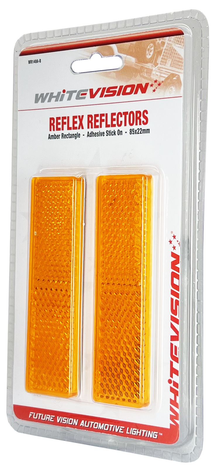 WR140 Series Amber Reflector - Twin Pack Blister